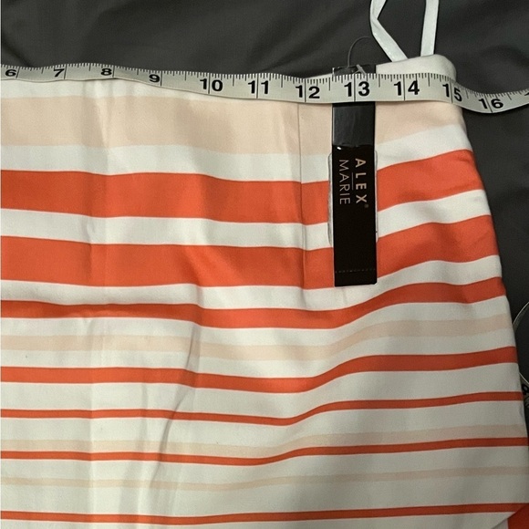 NWT Alex Marie Striped Crossover Slit Asymmetrical Petal Pencil Skirt - Picture 5 of 6